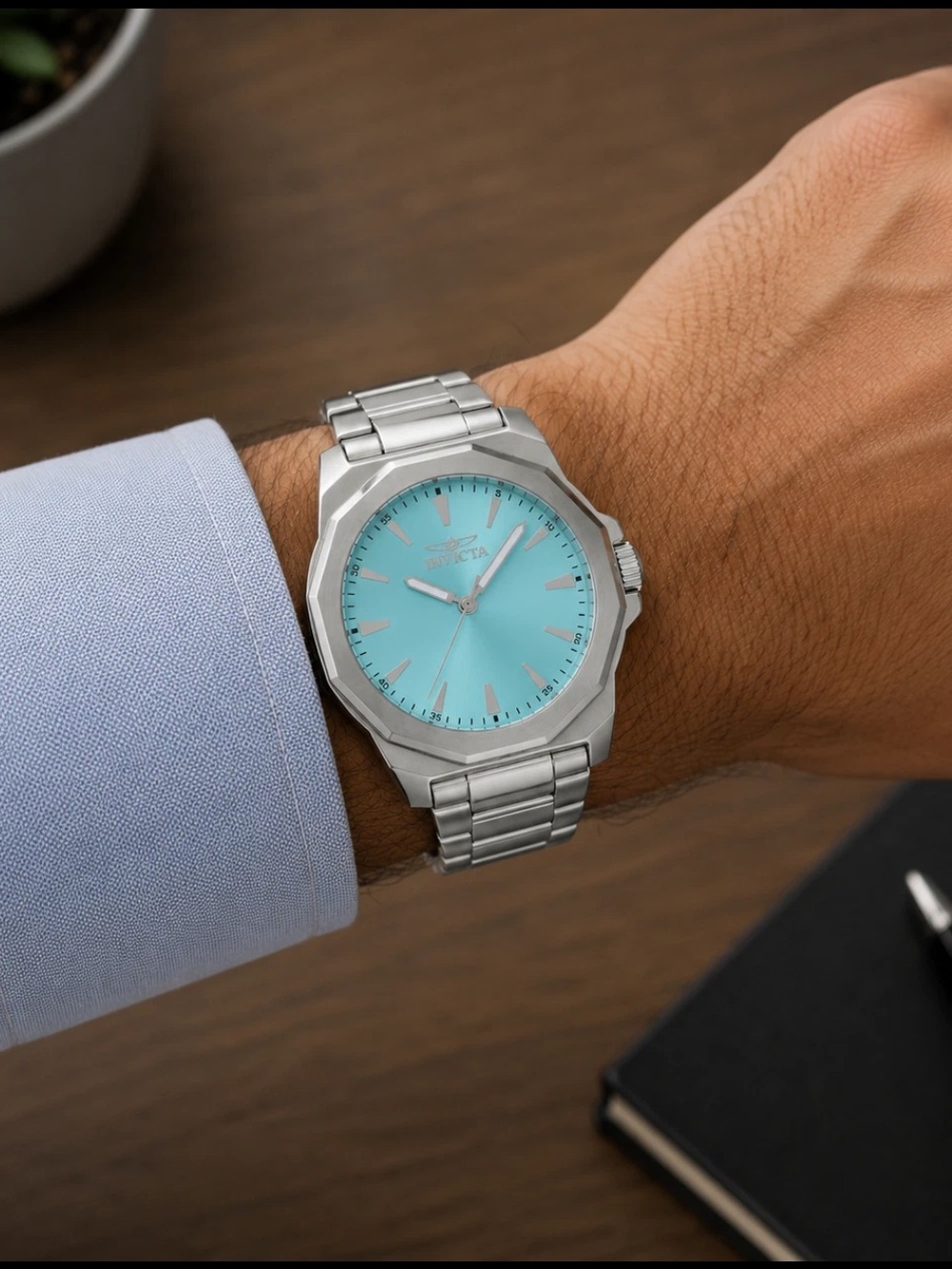 Invicta Speedway Mens Watch 42mm Tiffany Blue Dial Stainless Steel New in Box